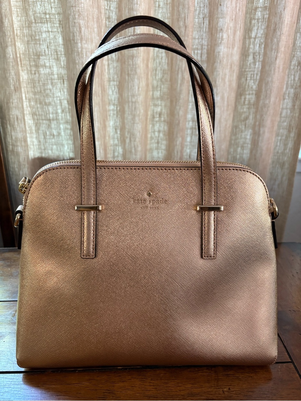 kate spade Metallic Rose Gold Dome Satchel